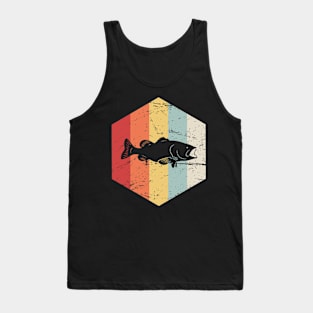 Retro Vintage Bass Fishing Icon Tank Top